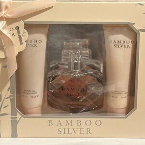 Perfume Set Bamboo Silver Eau de Perfume.3.4oz, Body Lotion 3oz, Shower Gel 3oz
